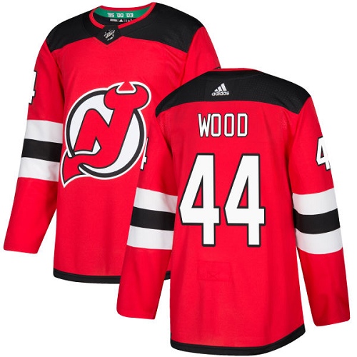 Adidas Men New Jersey Devils #44 Miles Wood Red Home Authentic Stitched NHL Jersey